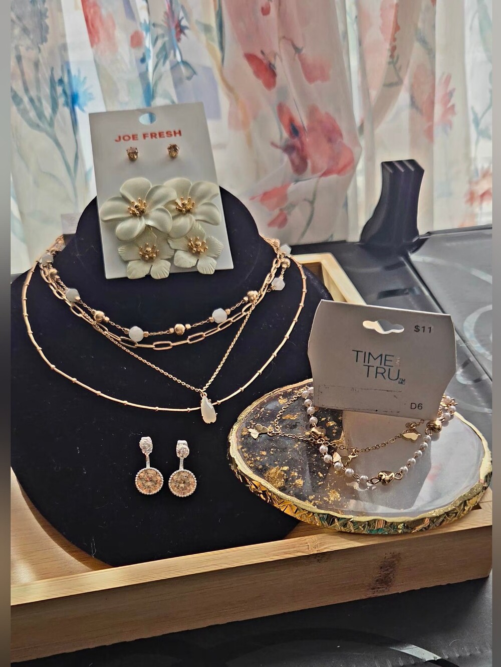 Joe Fresh & Time And Tru Jewelry Bundle- 4 Necklaces 3 Earrings 2 Bracelets